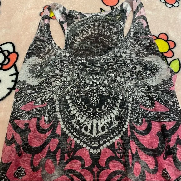 Pink & Black patterned Tank Top - Picture 2 of 3